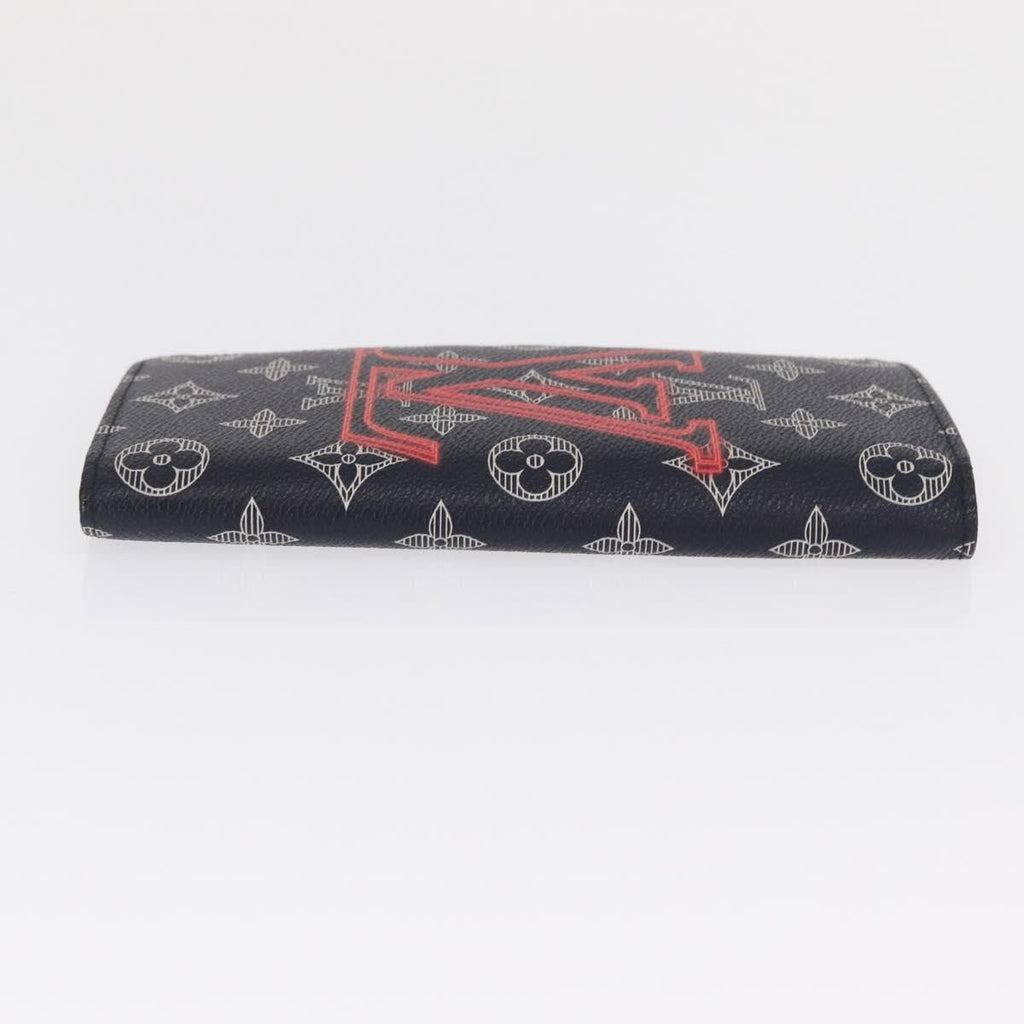 Louis Vuitton Brazza Long Bifold Wallet Monogram Comics Navy Canvas Wallets Accessory