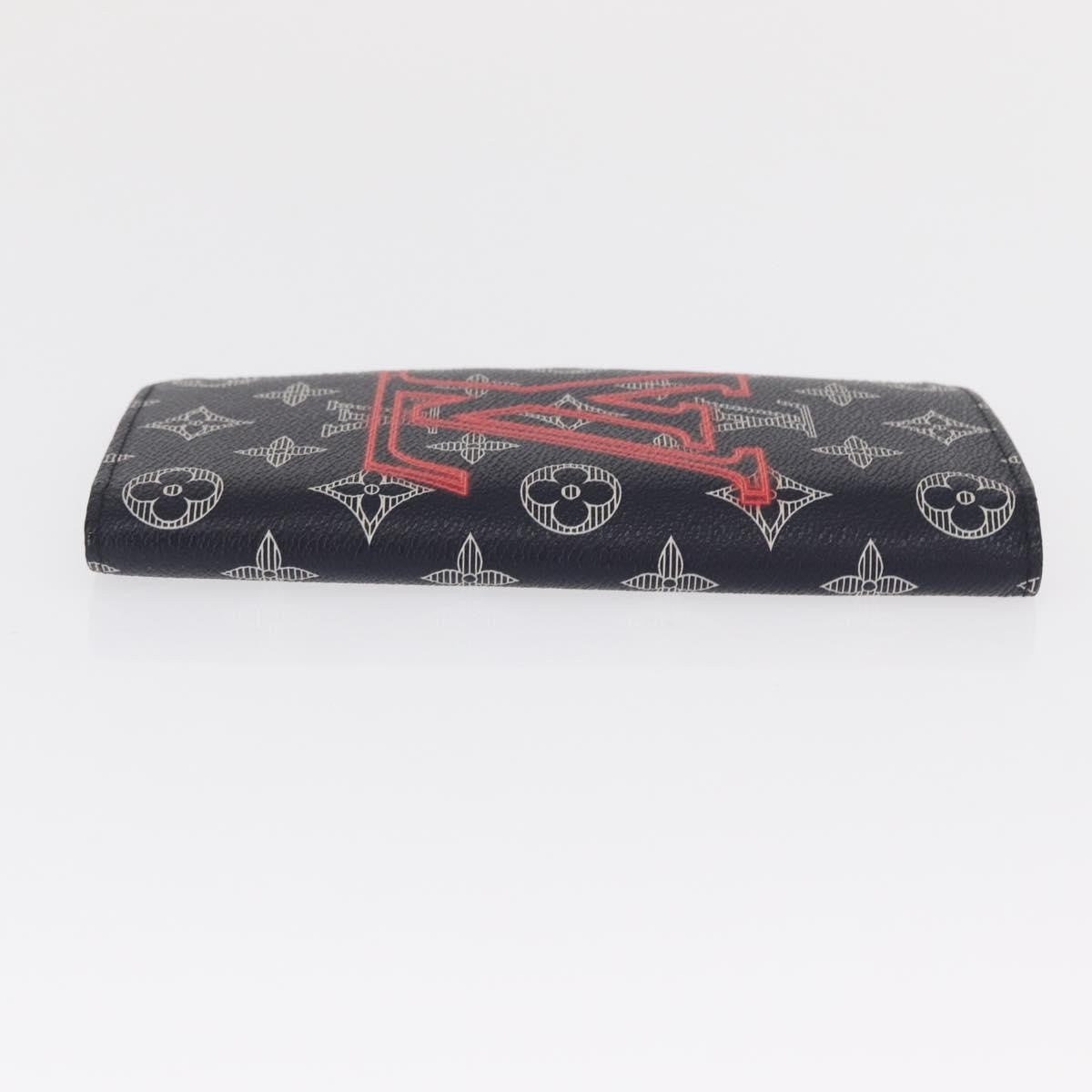 Louis Vuitton Brazza Long Bifold Wallet Monogram Comics Navy Canvas Wallets Accessory
