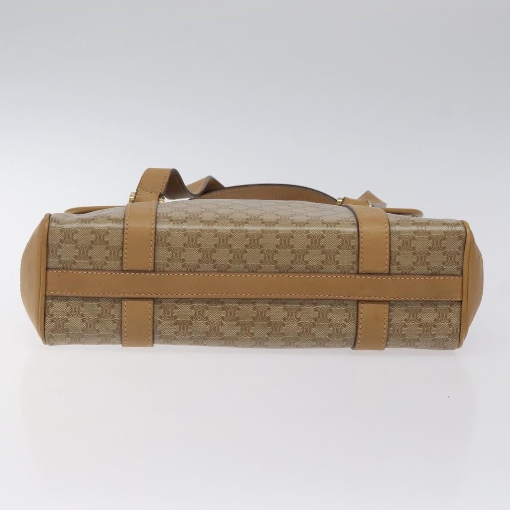 Celine Vintage Macadam Handbag Canvas And Leather Beige Canvas Handbag