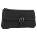 Fendi Ff Logo Pouch Canvas Black Canvas Clutche & Pouche Bag
