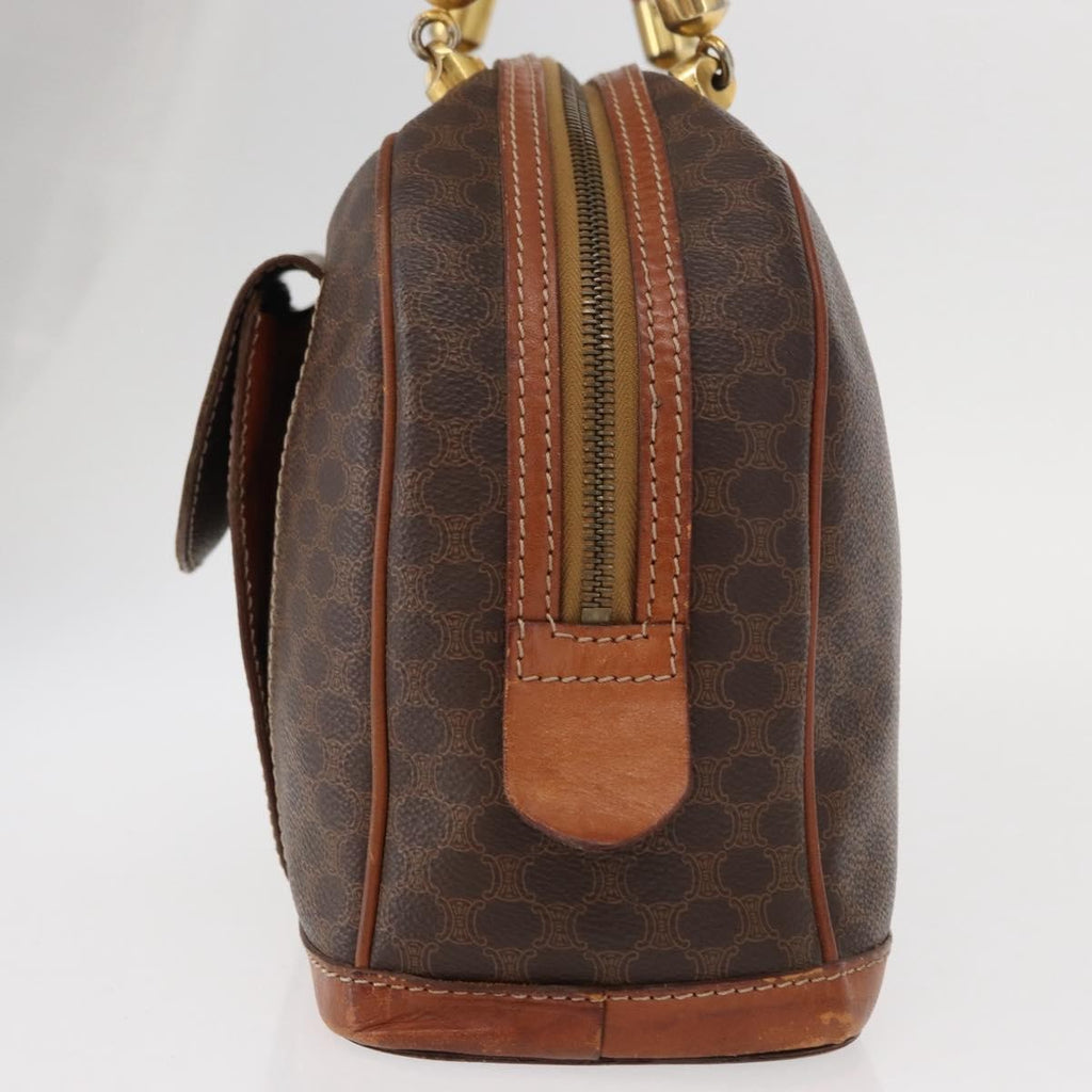Celine Vintage Macadam Handbag Canvas And Leather Brown Canvas Handbag