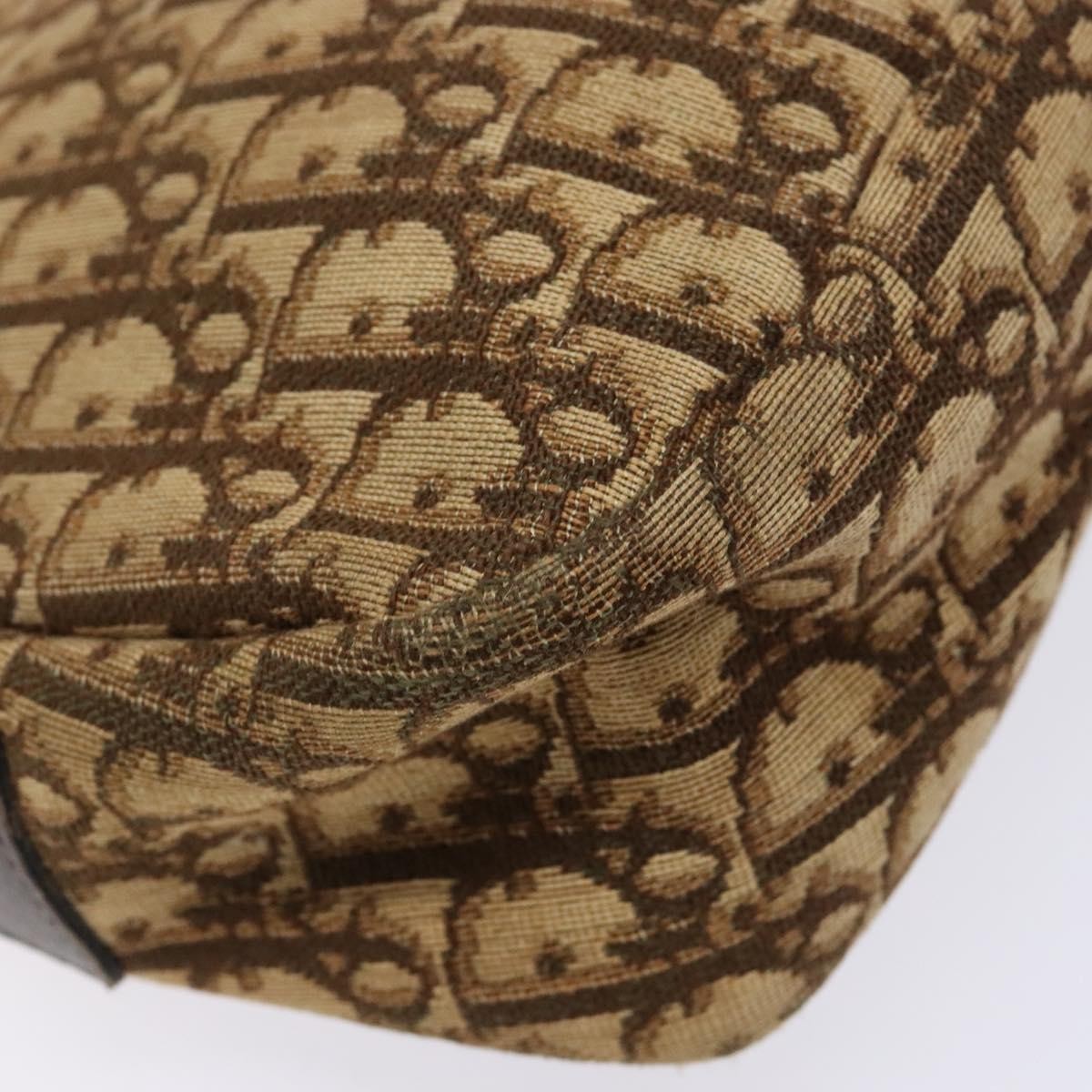 Christian Dior Vintage Trotter Shoulder Bag Canvas Brown Canvas Bag (Pre-Owned)