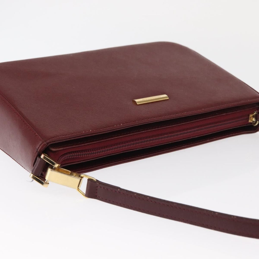 Burberry Vintage Shoulder Bag Leather Burgundy Leather Shoulder Bag