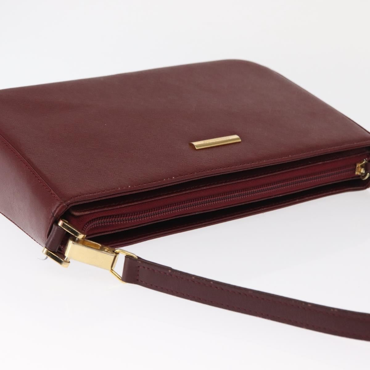 Burberry Vintage Shoulder Bag Leather Burgundy Leather Shoulder Bag