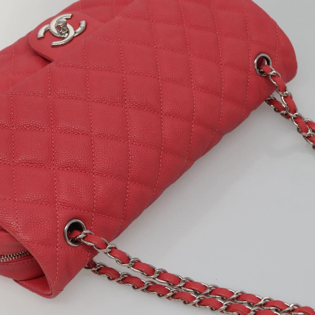 Chanel Flap Shoulder Bag Quilted Lambskin Pink Calfskin Shoulder Bag Bag