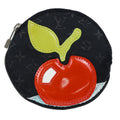 Louis Vuitton Round Coin Purse Limited Edition Monogram Silk Black Silk Wallets Accessory