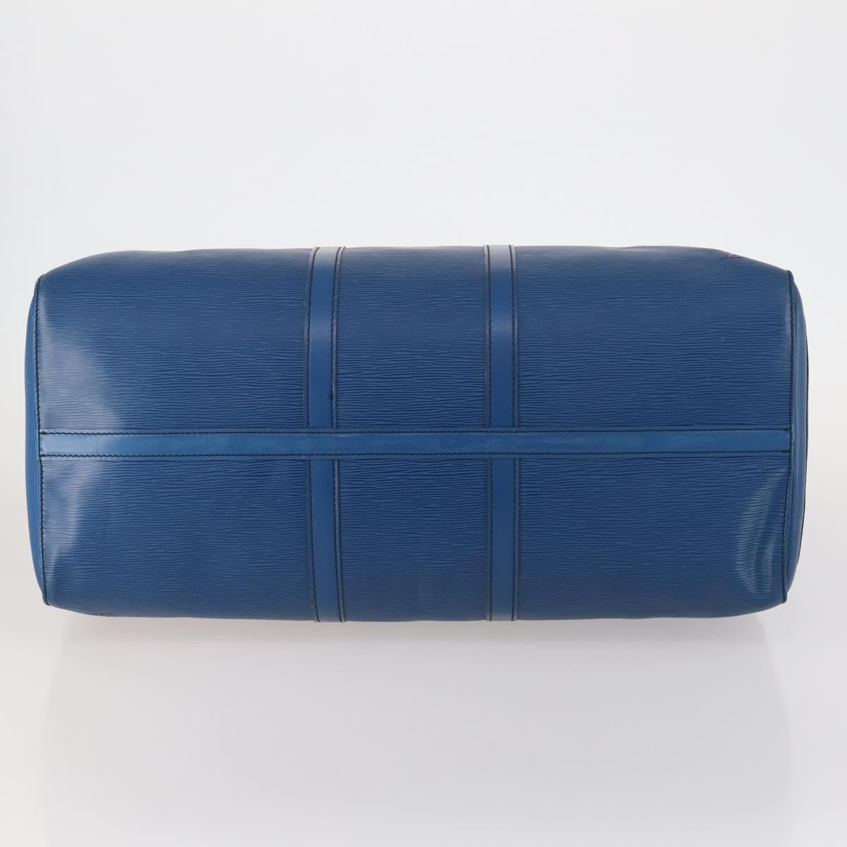 Louis Vuitton Keepall Bag Epi Leather Blue Leather Travel Bag