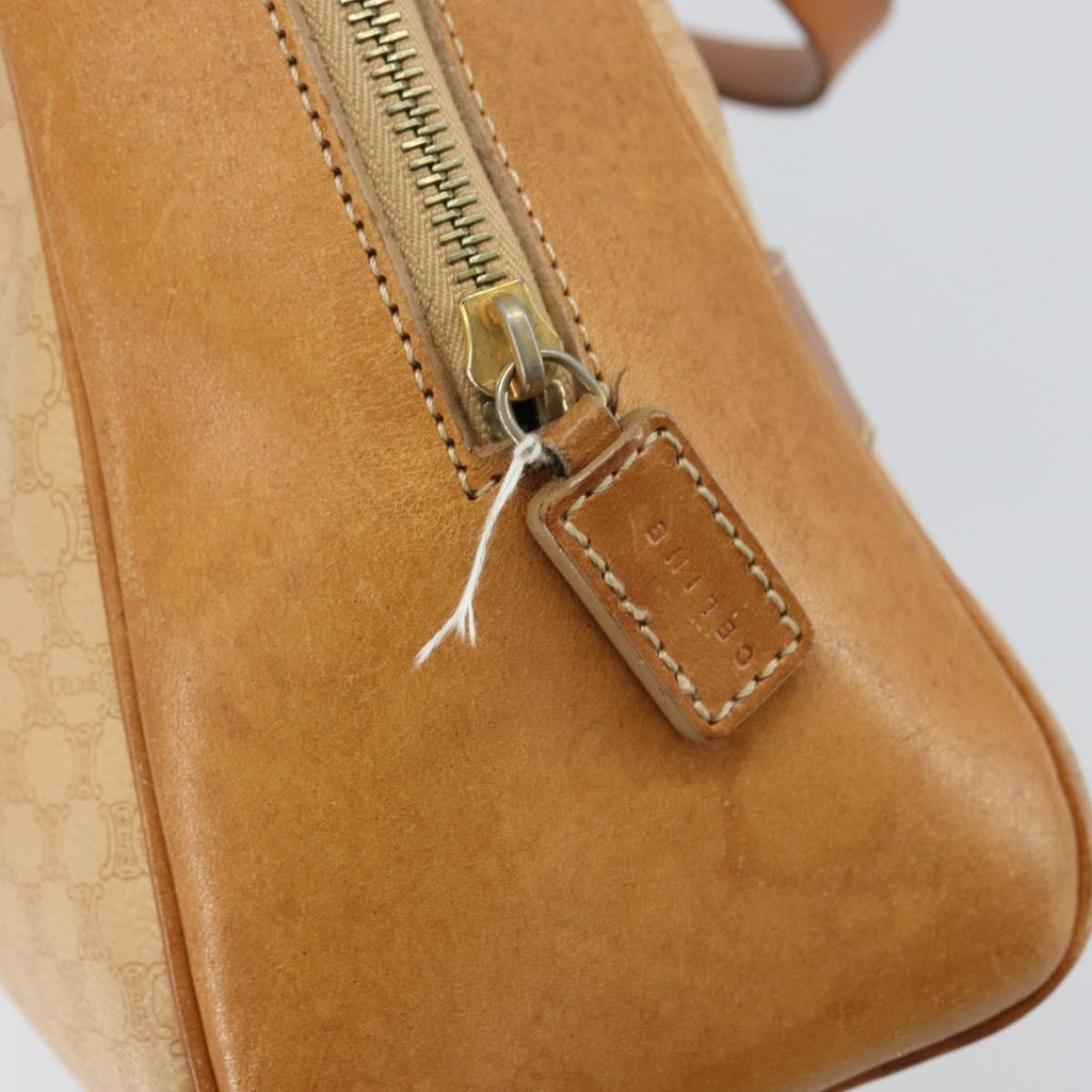 Celine Vintage Macadam Handbag Canvas And Leather Beige Canvas Handbag