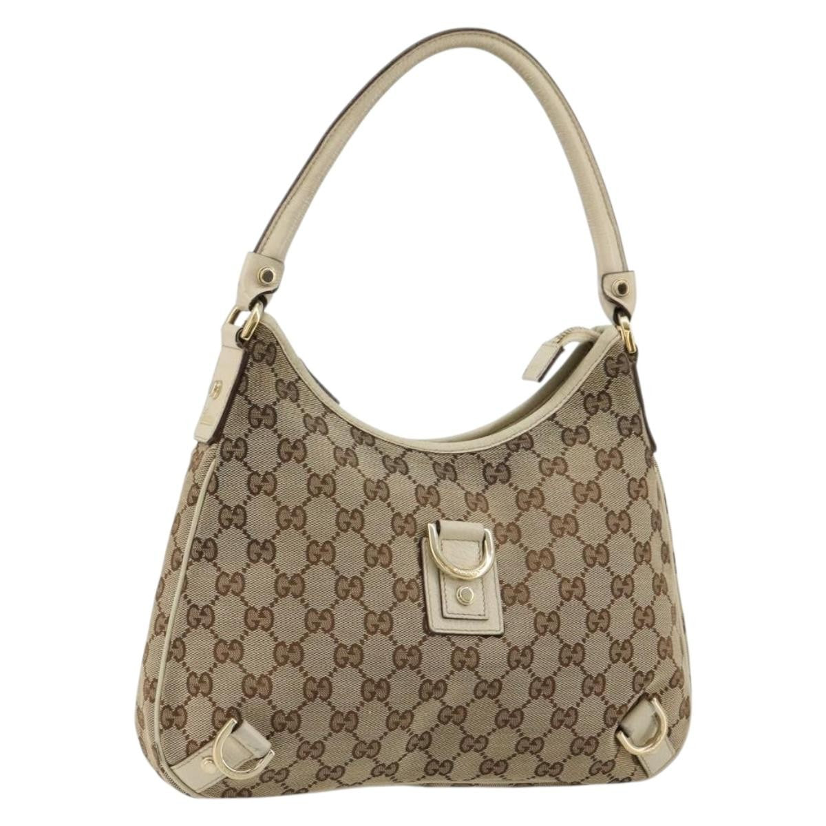 Gucci Abbey Shoulder Bag Gg Canvas Beige Canvas Shoulder Bag Bag (Pre-Owned)