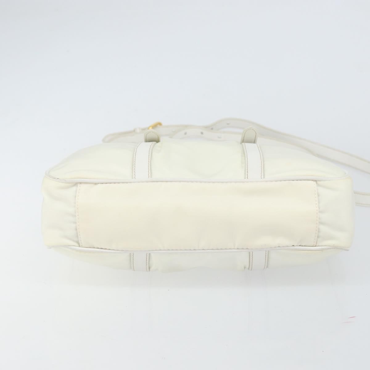 Prada Vintage Tote Tessuto With Leather White Nylon Tote Bag Bag