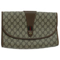 Gucci Sherry Line Pouch Canvas Beige Canvas Clutche & Pouche Bag (Pre-Owned)