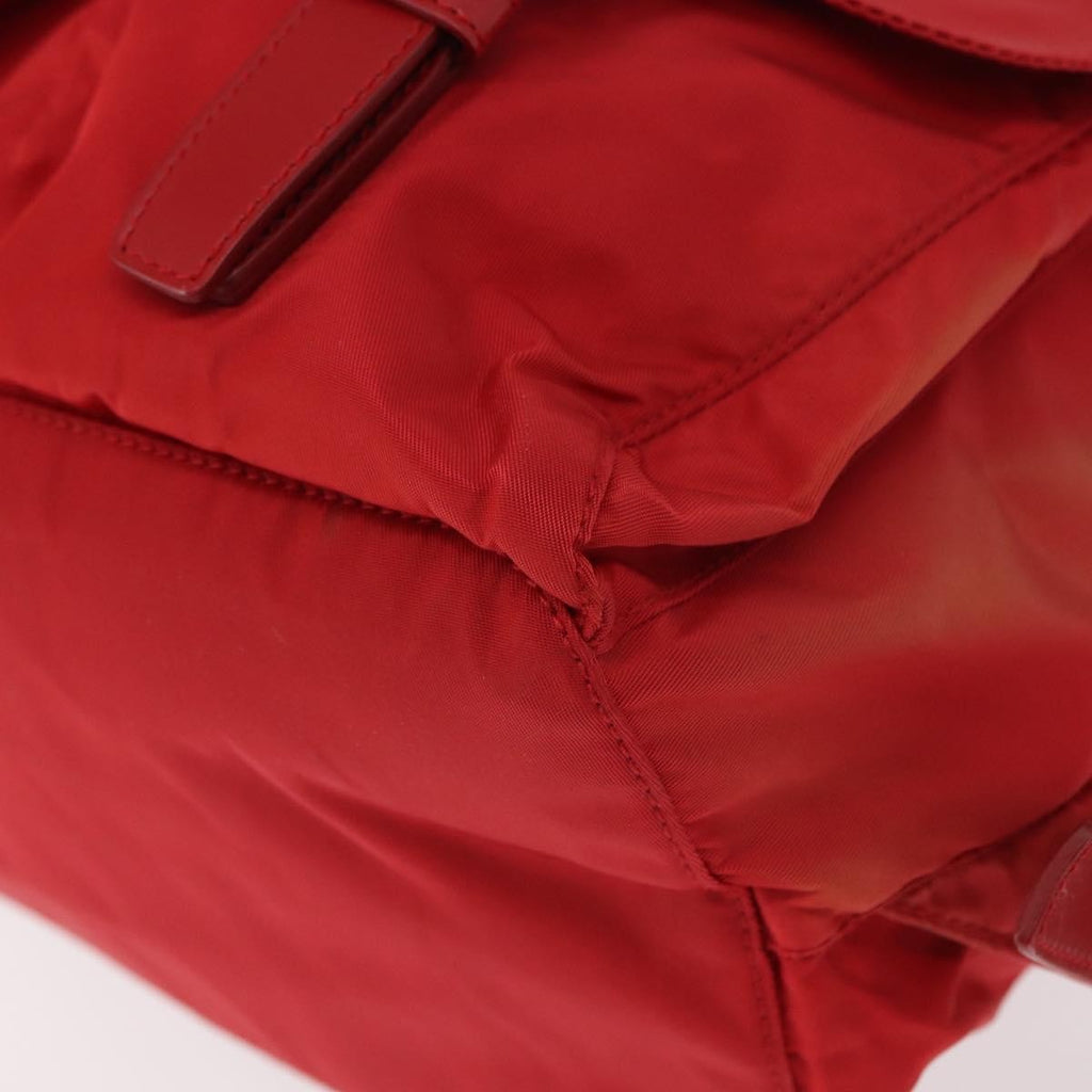 Prada Double Front Pocket Backpack Tessuto Red Nylon Backpack Bag