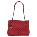 Chanel New Bubble Tote Quilted Calfskin Red Leather Tote Bag Bag