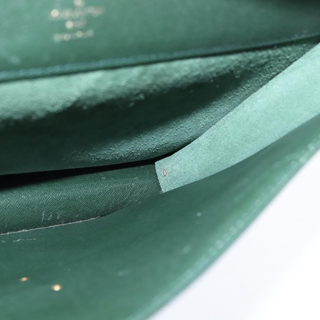 Louis Vuitton Serviette Kourad Briefcase Taiga Leather Green Leather Briefcase Bag