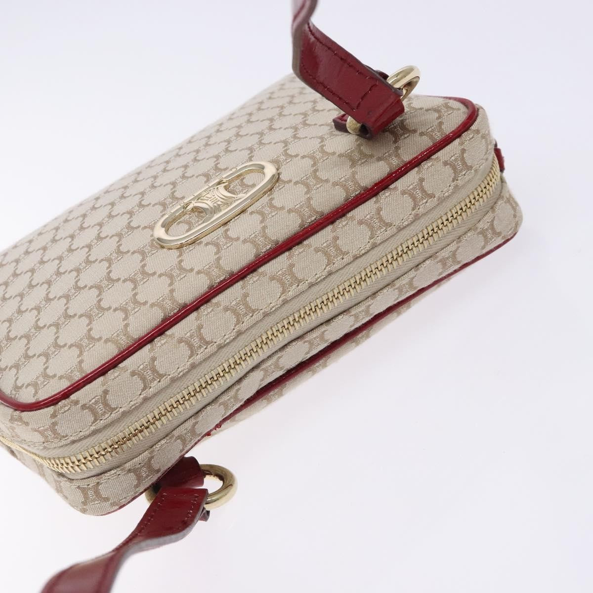 Celine Vintage Macadam Shoulder Bag Canvas Beige Canvas Shoulder Bag Bag