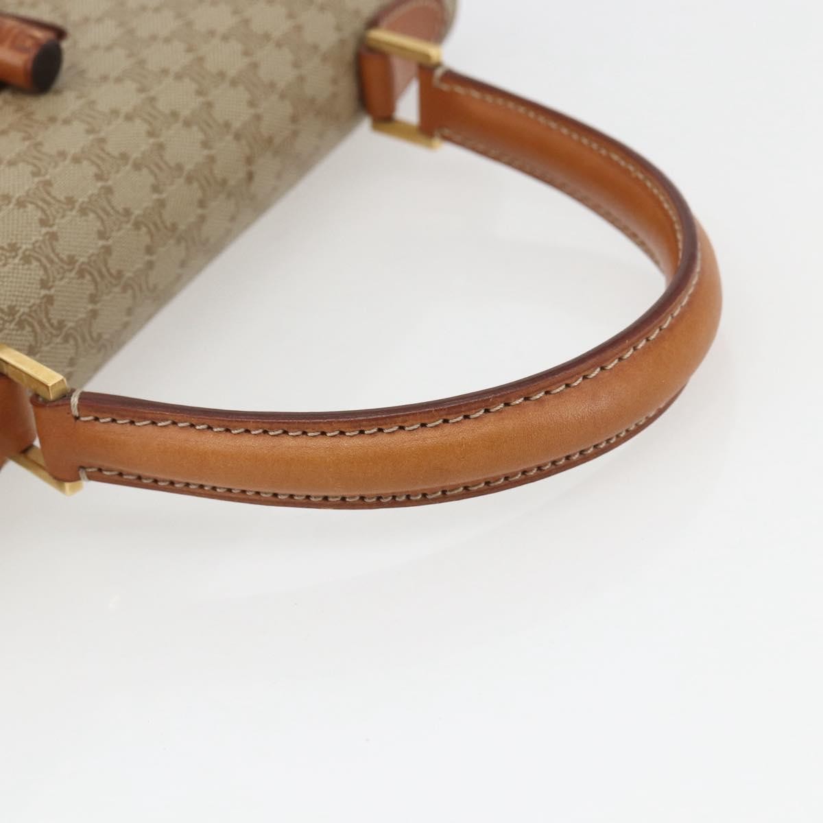 Celine Vintage Macadam Handbag Canvas And Leather Beige Canvas Handbag