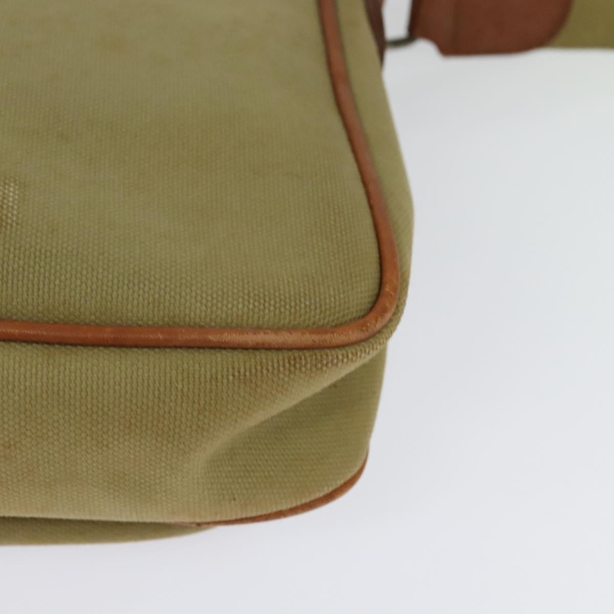 Burberry Front Pocket Messenger Bag Canvas Beige Canvas Shoulder Bag