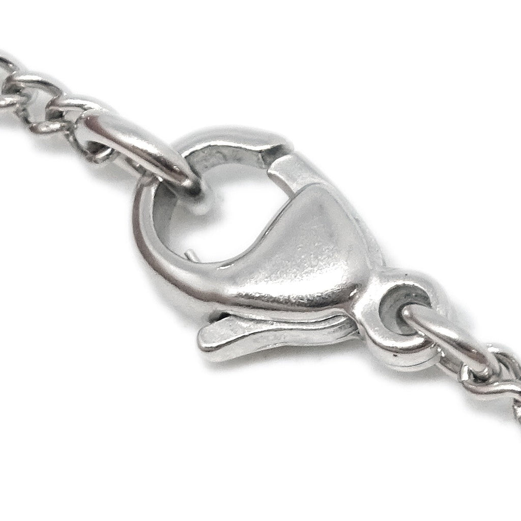 Chanel Cc Logo Pendant Necklace Metal Silver Silver_Plated Necklace Jewelry