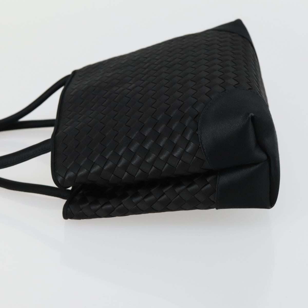 Bottega Veneta Intrecciato Handbag Satin Black Satin Handbag