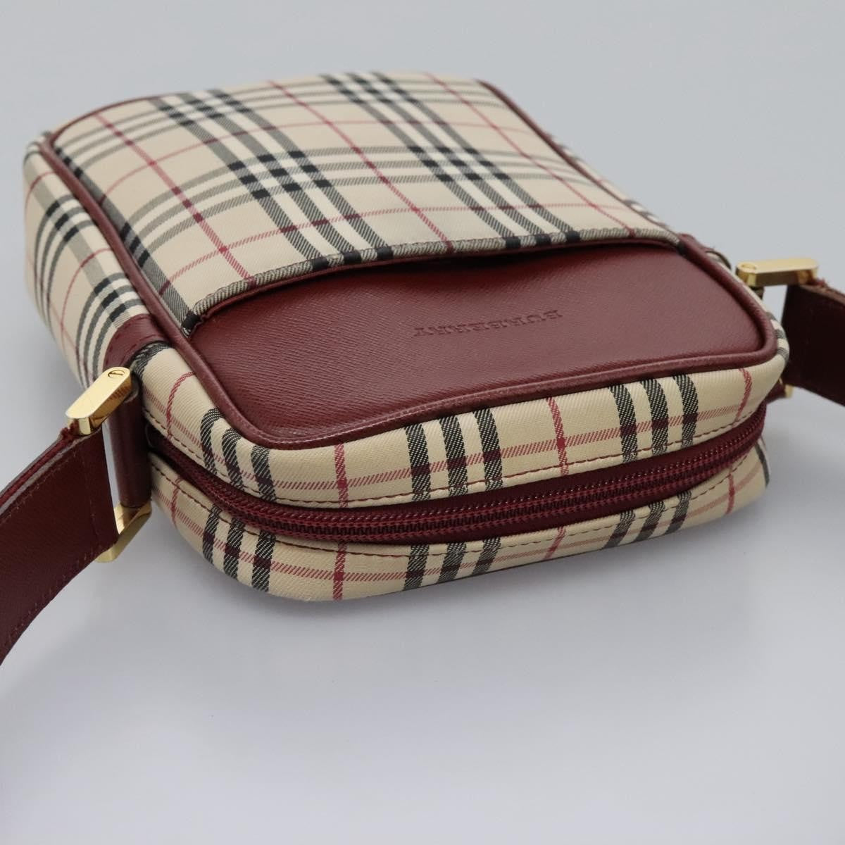 Burberry Nova Check Shoulder Bag Canvas And Leather Beige Canvas Shoulder Bag