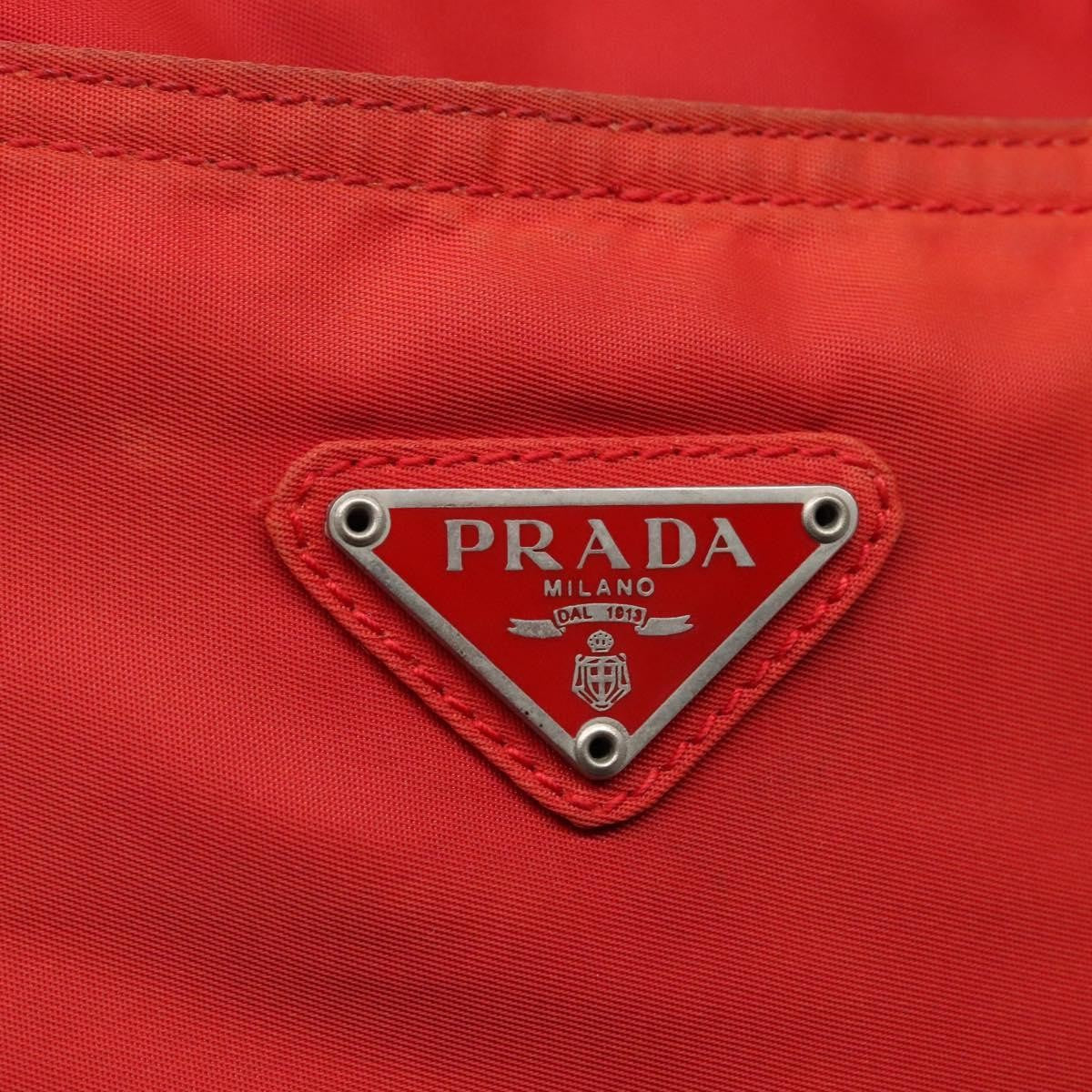 Prada Vintage Zip Tote Tessuto Red Nylon Tote Bag Bag