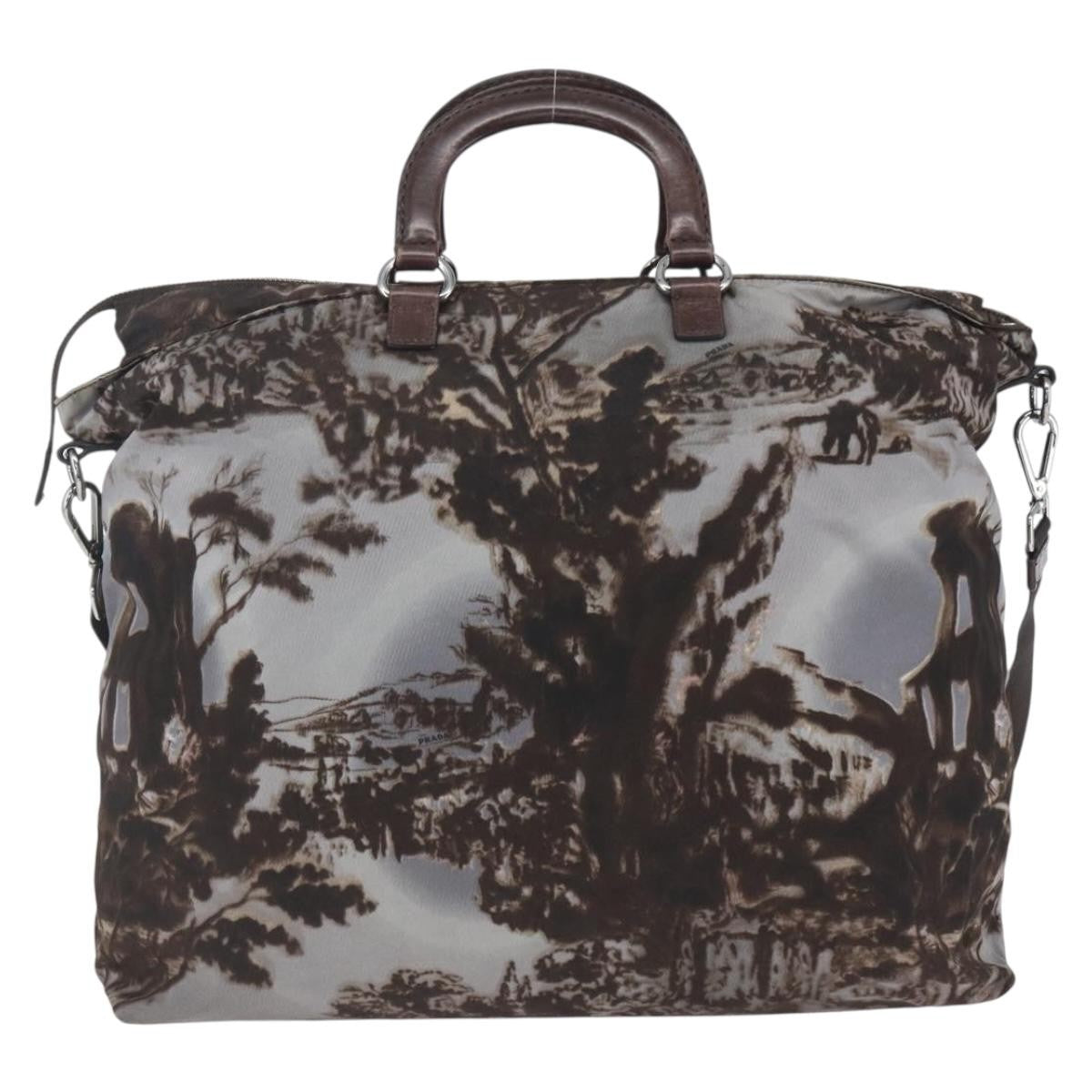 Prada Convertible Tote Printed Tessuto Brown Nylon Tote Bag Bag