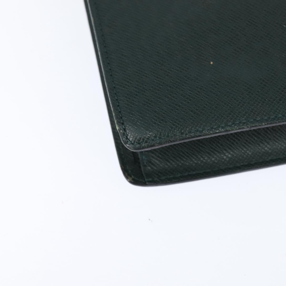 Louis Vuitton Serviette Kourad Briefcase Taiga Leather Green Leather Briefcase Bag