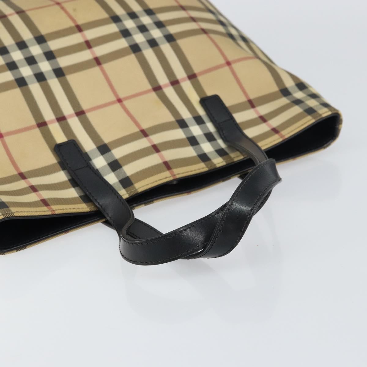 Burberry Nova Check Tote Canvas Check Pattern Beige Canvas Tote Bag