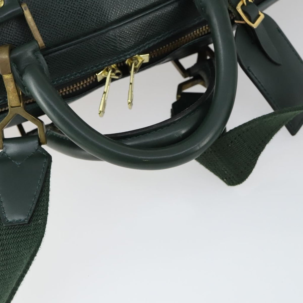 Louis Vuitton Helanga Bag Taiga Leather Green Leather Travel Bag
