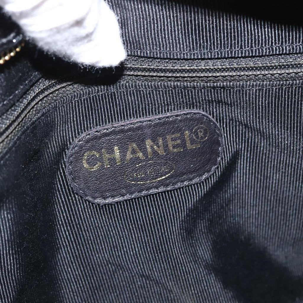 Chanel Vintage Timeless Chain Shoulder Bag Patent Black Patent_Leather Shoulder Bag Bag