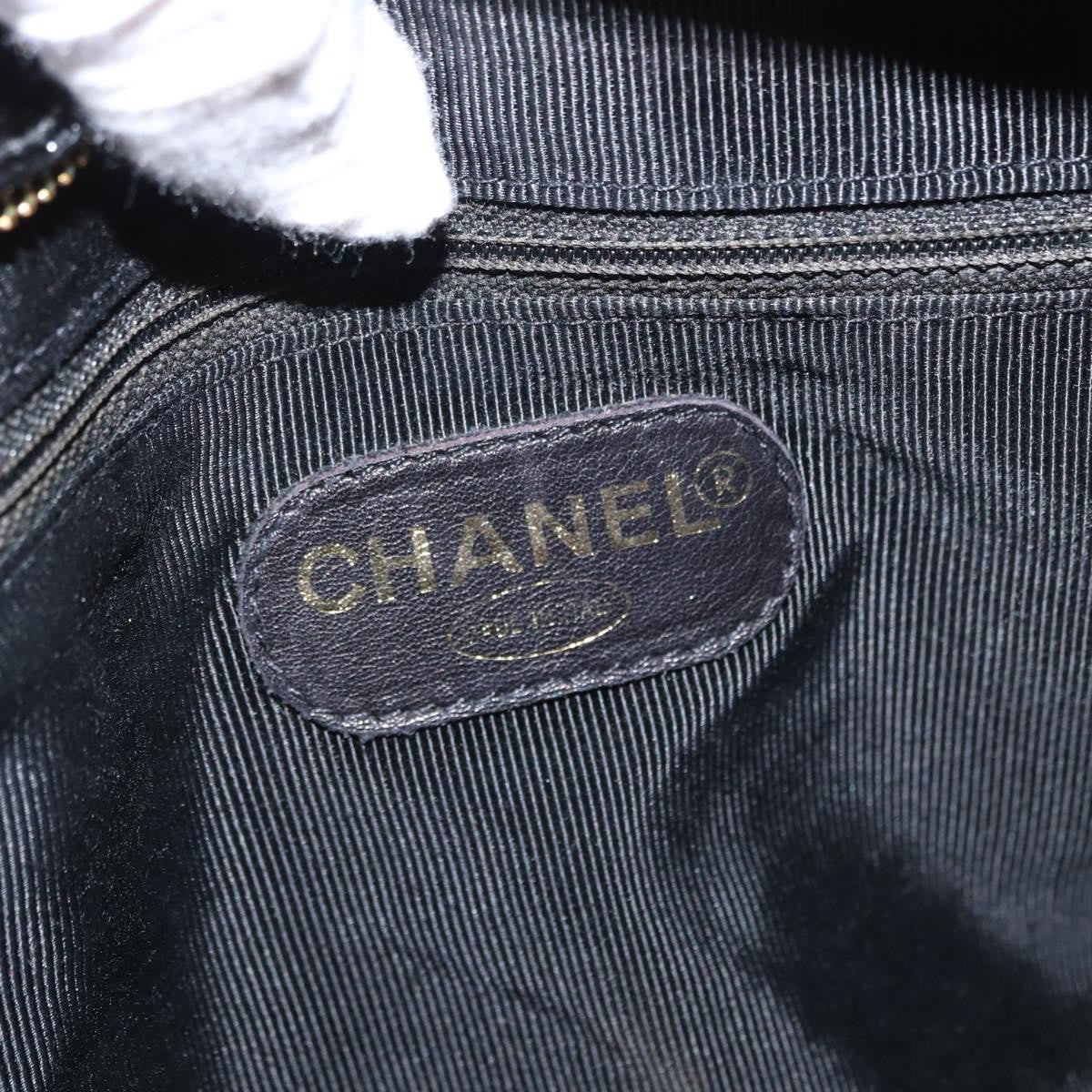 Chanel Vintage Timeless Chain Shoulder Bag Patent Black Patent_Leather Shoulder Bag Bag