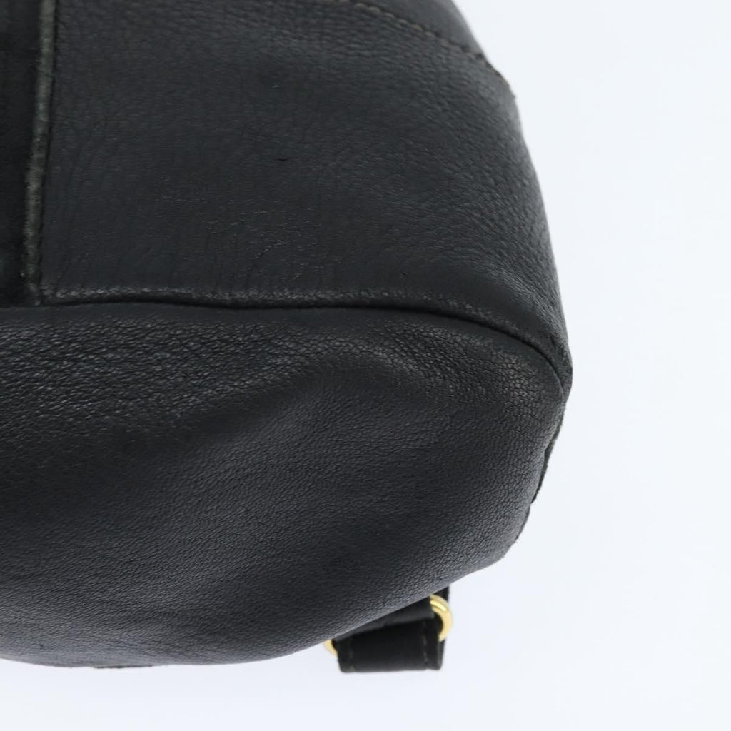 Fendi Logo Flap Drawstring Backpack Leather Black Leather Backpack Bag