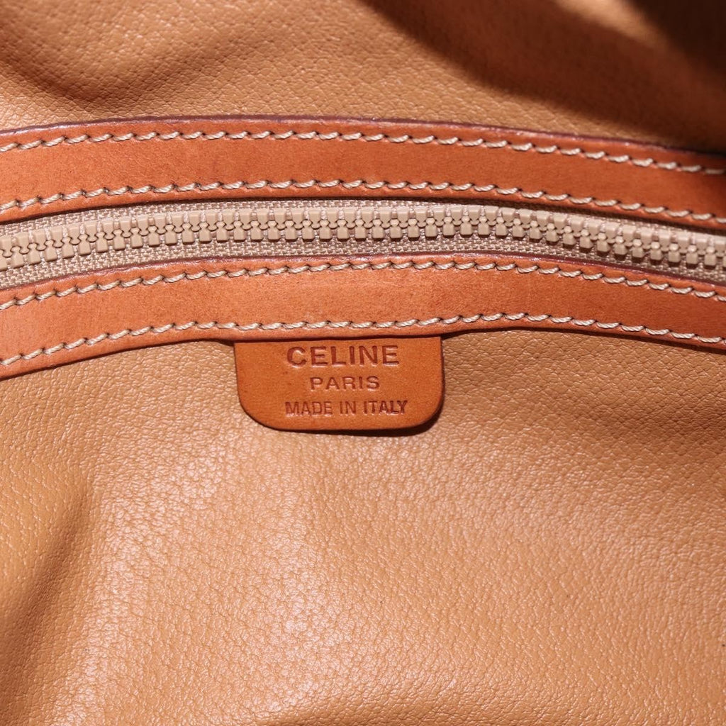 Celine Vintage Macadam Handbag Canvas And Leather Brown Canvas Handbag