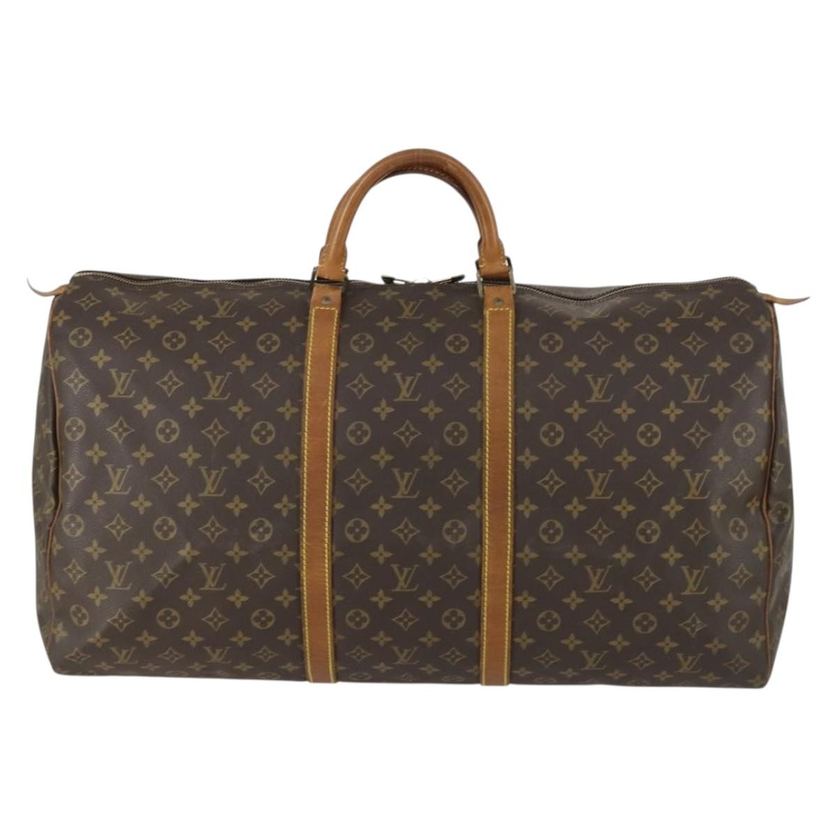 Louis Vuitton Keepall Bag Monogram Canvas Brown Canvas Travel Bag