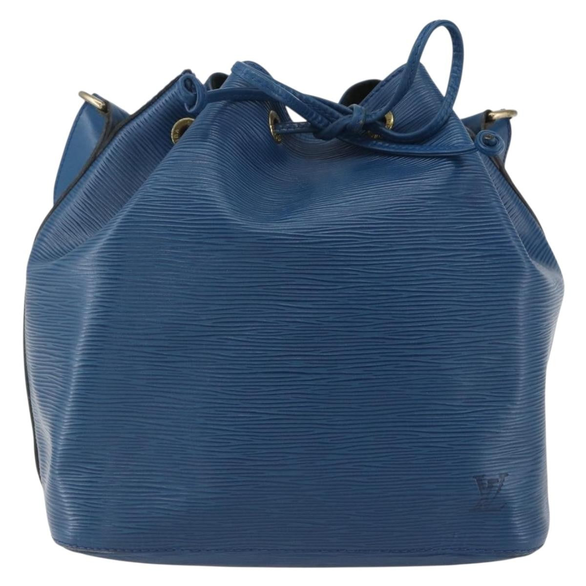 Louis Vuitton Petit Noe Handbag Epi Leather Blue Leather Shoulder Bag