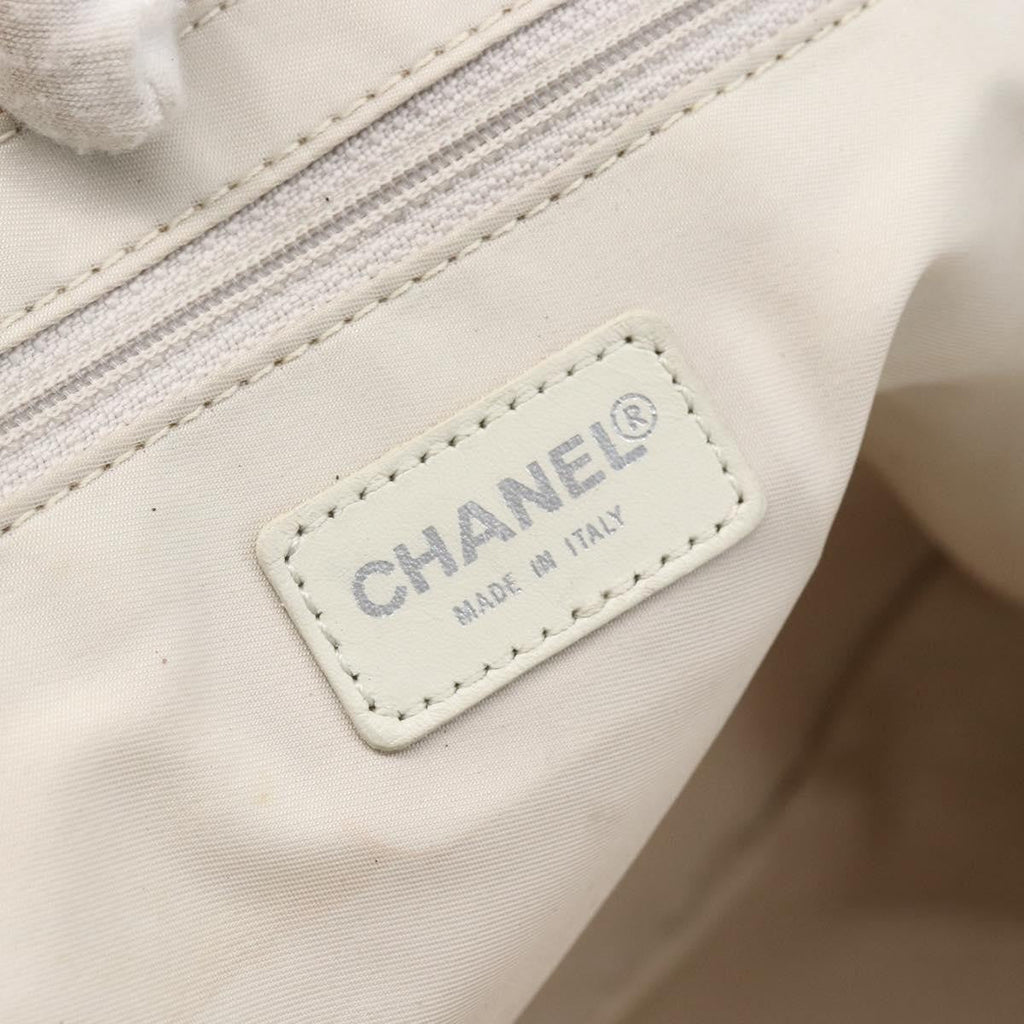 Chanel Travel Line Tote Nylon Beige Nylon Handbag