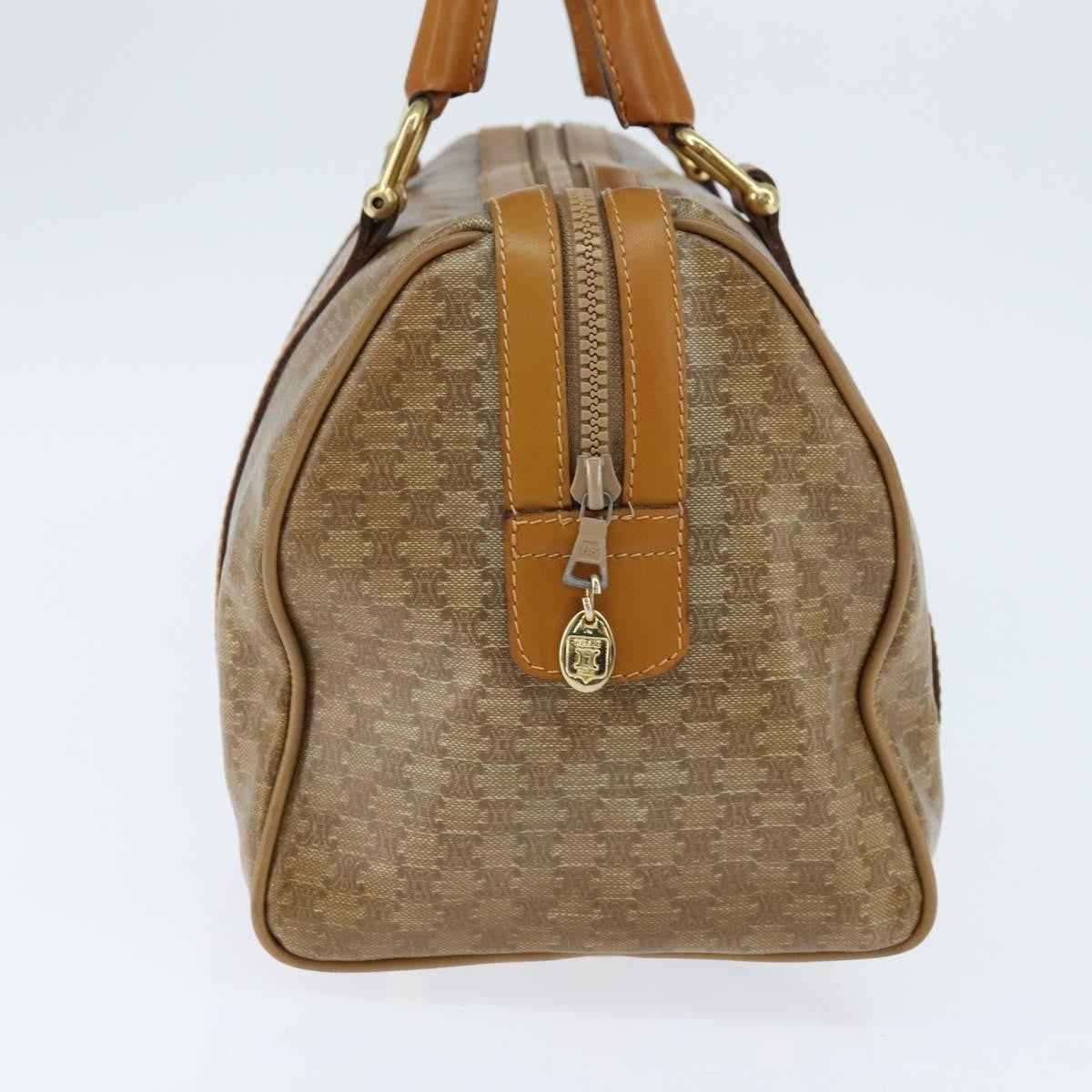 Celine Vintage Duffle Bag Macadam Coated Canvas Beige Canvas Handbag