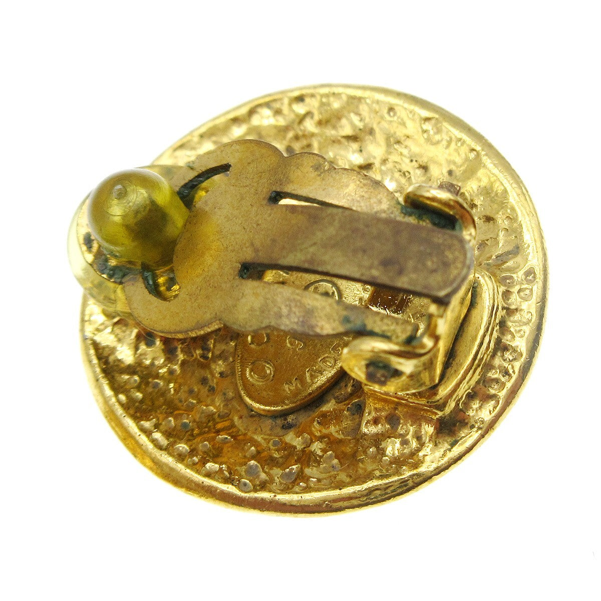 Chanel Cc Button Clip-On Earrings Metal Gold Gold_Plated Earrings Jewelry