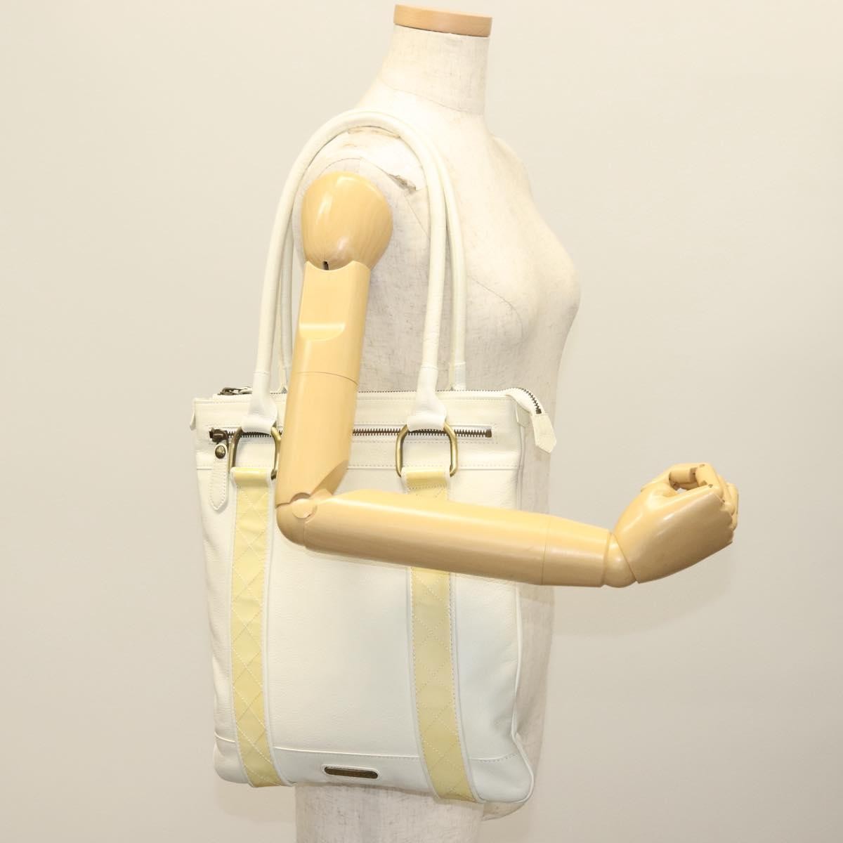 Burberry Vintage Tote Leather White Leather Tote Bag