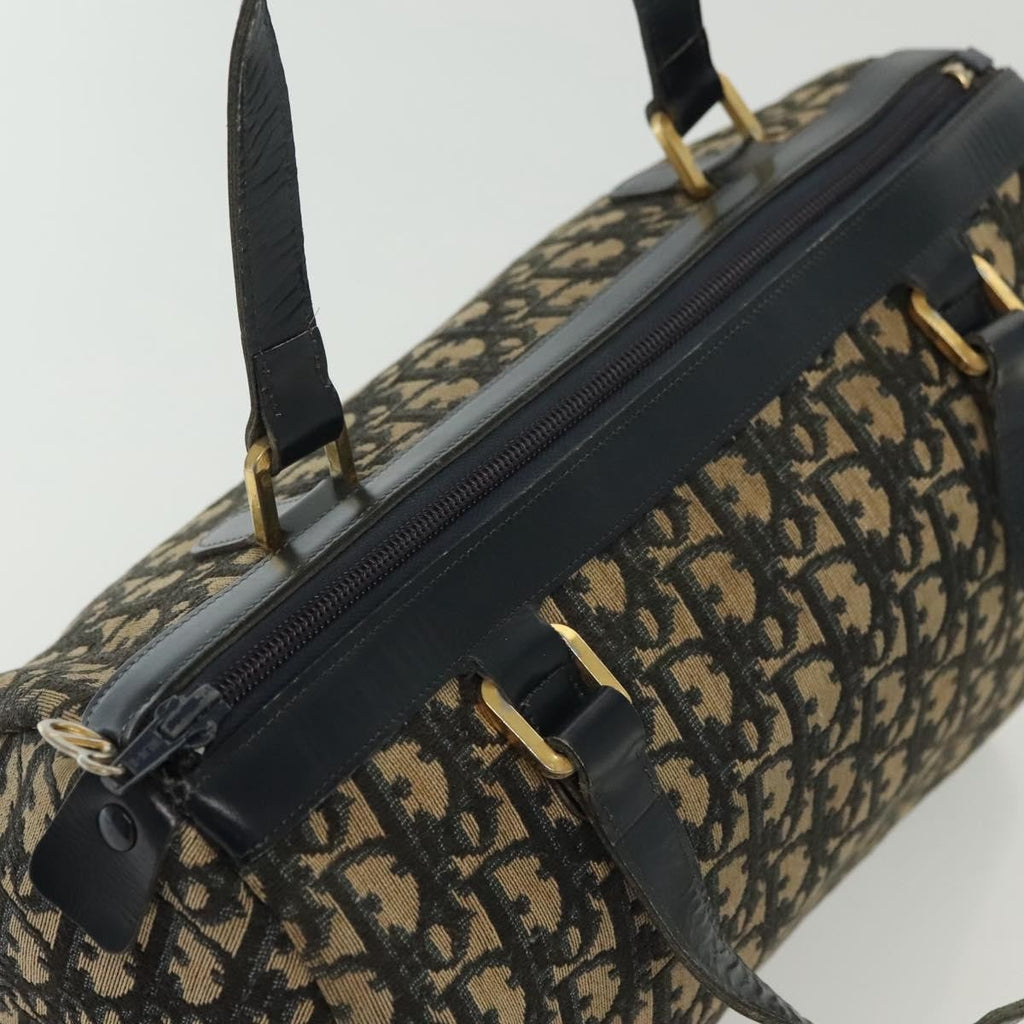 Christian Dior Vintage Trotter Boston Bag Diorissimo Canvas Navy Canvas Bag (Pre-Owned)