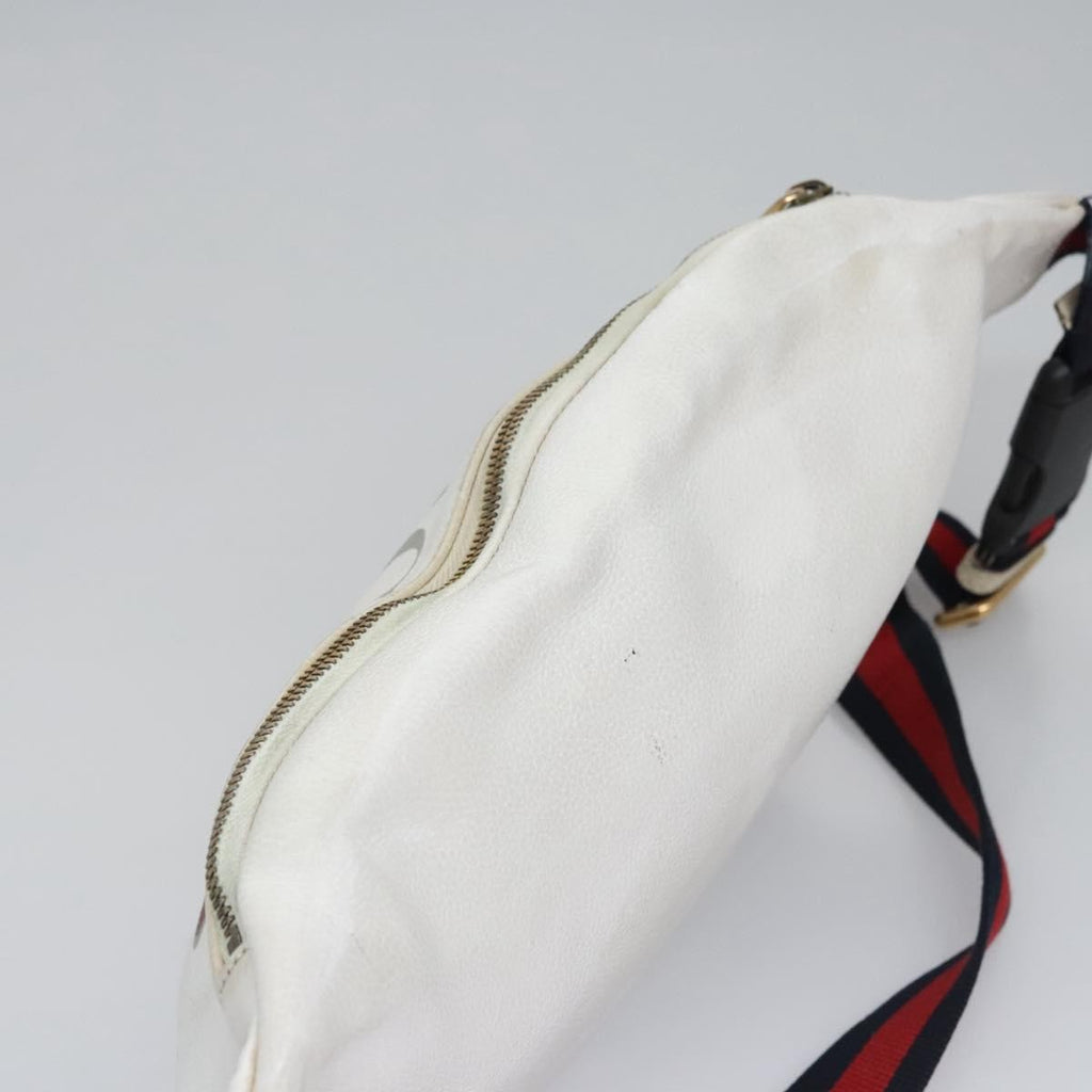 Gucci Logo Belt Bag Printed Leather White Leather Shoulder Bag Bag (Pre-Owned)