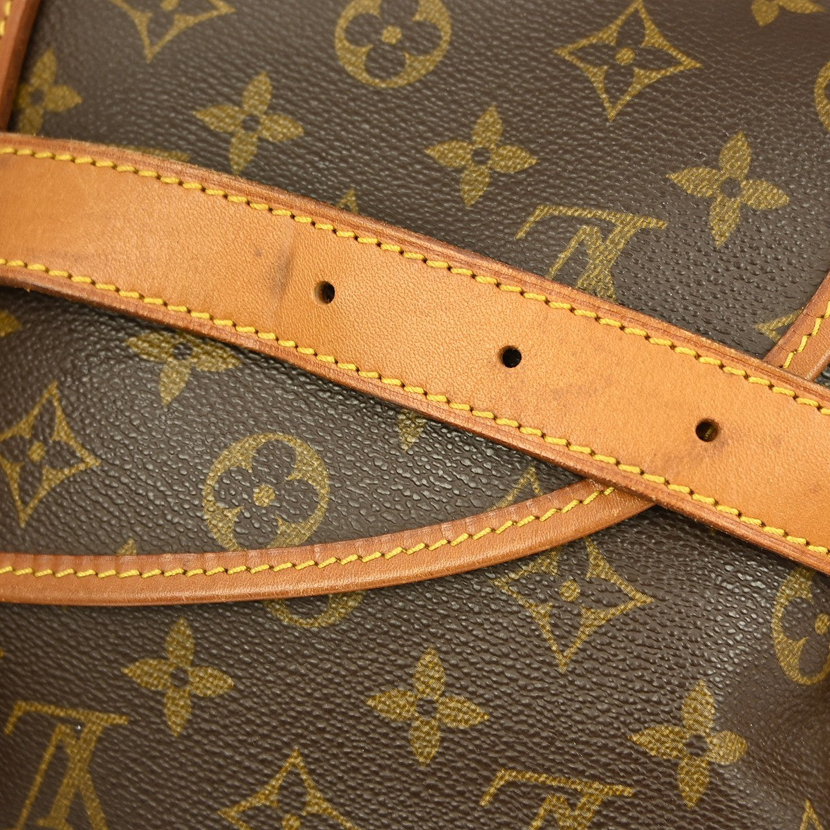 Louis Vuitton Saumur Handbag Monogram Canvas Brown Canvas Shoulder Bag