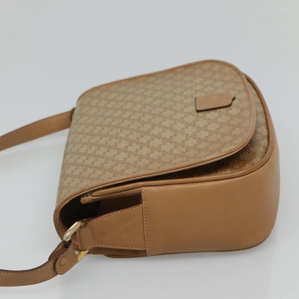 Celine Vintage Macadam Shoulder Bag Canvas And Leather Beige Canvas Shoulder Bag Bag