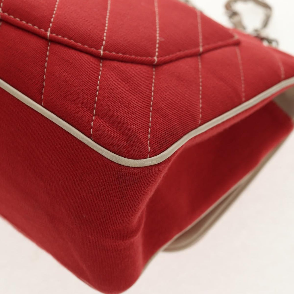 Chanel Leo Lion Flap Bag Chevron Jersey Red Cotton Shoulder Bag Bag