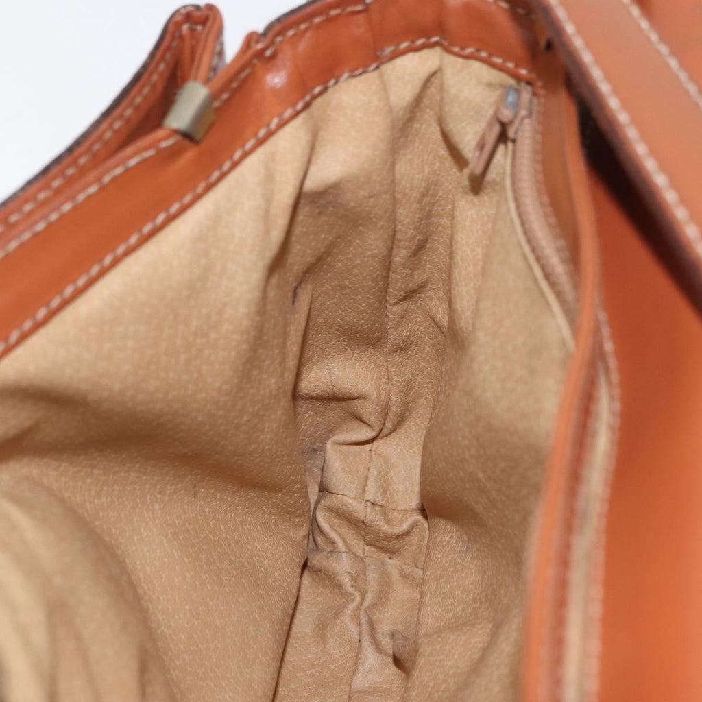 Celine Vintage Macadam Shoulder Bag Canvas And Leather Brown Canvas Handbag