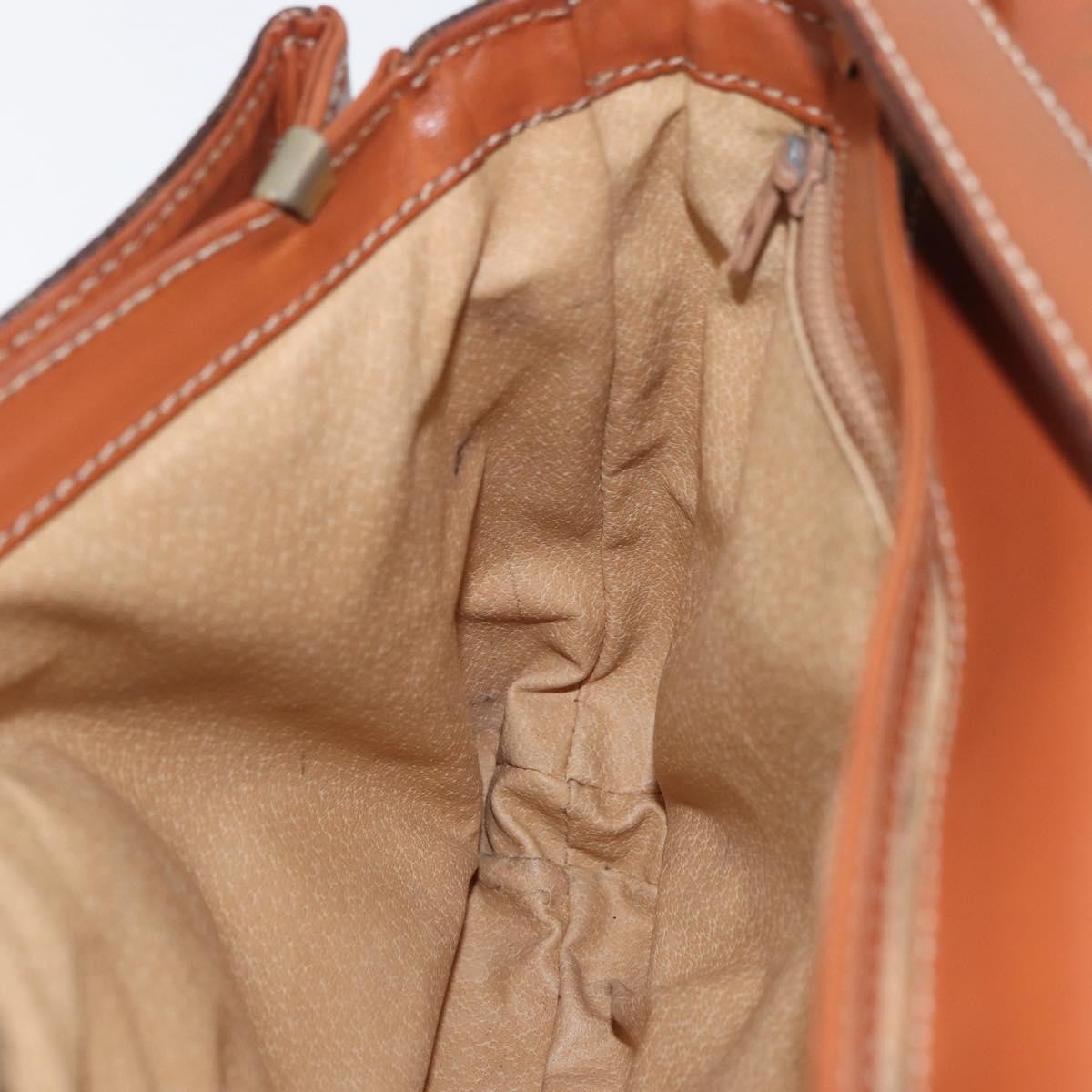 Celine Vintage Macadam Shoulder Bag Canvas And Leather Brown Canvas Handbag