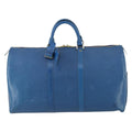 Louis Vuitton Keepall Bag Epi Leather Blue Leather Travel Bag