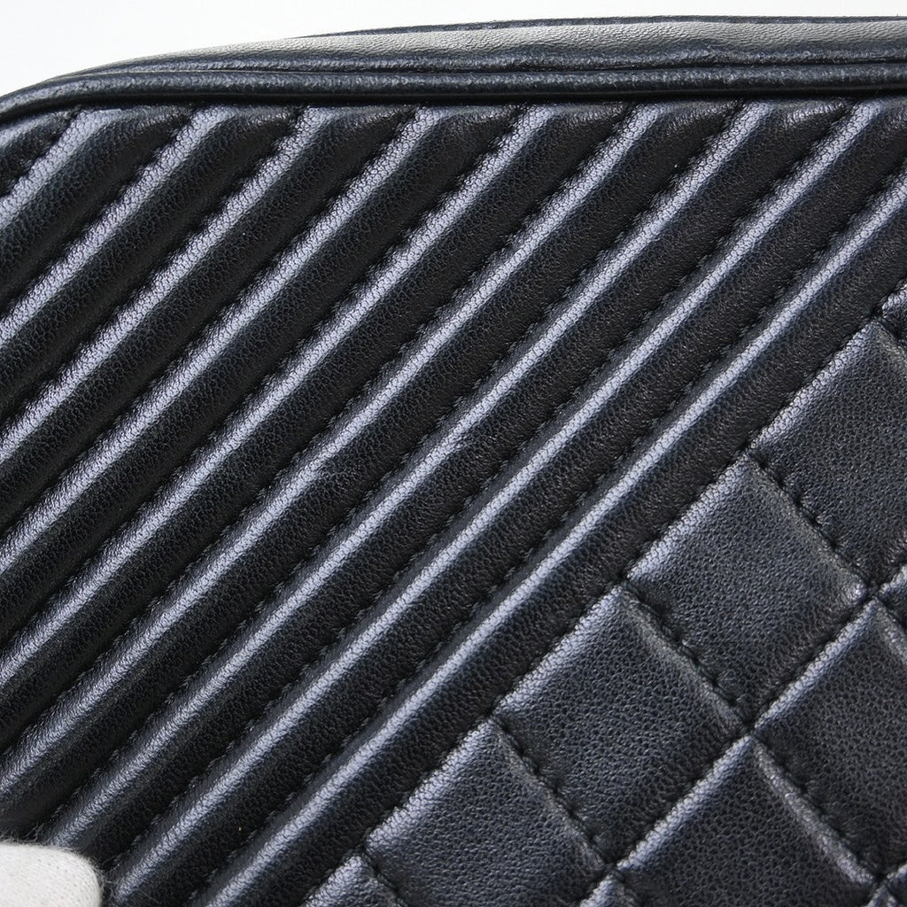 Chanel Coco Boy Camera Bag Quilted Leather Black Leather Shoulder Bag Bag