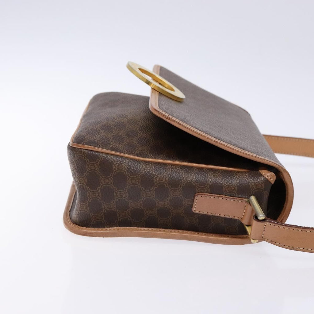 Celine Vintage Macadam Shoulder Bag Canvas Brown Canvas Bag