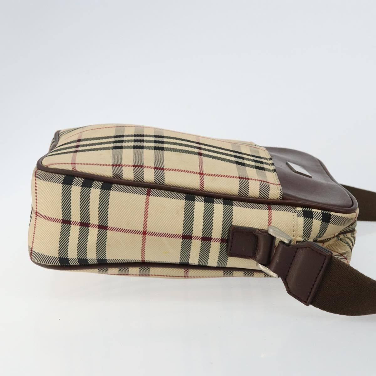 Burberry Zip Messenger Bag Nova Check Canvas And Leather Beige Canvas Shoulder Bag
